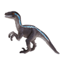 Striped Blue and Grey Velociraptor Dinosaur