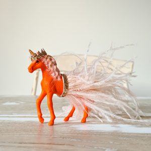 Schleich Orange Gold Glitter Unicorn Foal Baby