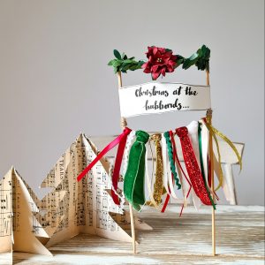 Personalised Family Christmas Foliage and Ribbon Banner