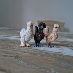 Schleich Trio of Silkie Chickens
