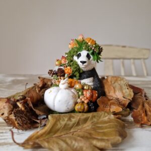Limited Edition Autumn Ceramic Pumpkin Woodland Panda